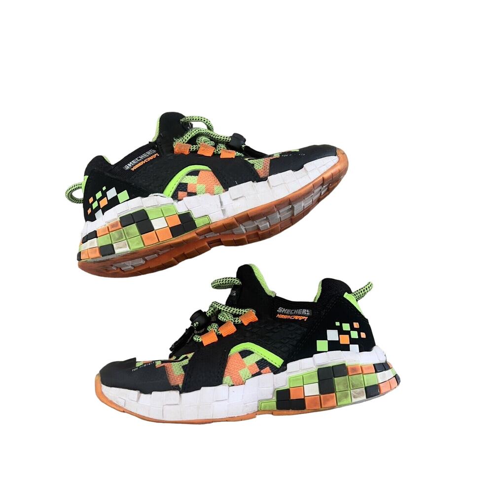 Skechers Mega Craft Cubozone Boy's Size 12 Black Green Orange Sneakers